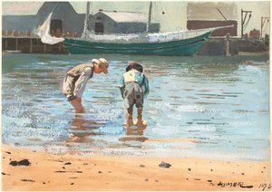 男の子の水遊び 作： Winslow Homer