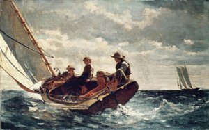 Breezing Up（A Fair Wind）– 1876 – 61,5×97 cm –キャンバスに油彩 作： Winslow Homer