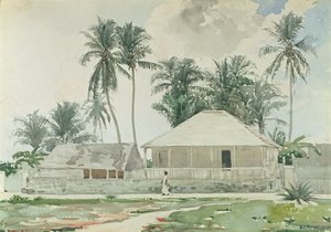 キャビン、ナッソー、1885年（トイレと紙に鉛筆） 作： Winslow Homer