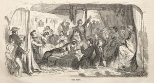 キャンプミーティングのスケッチ  テント 作： Winslow Homer