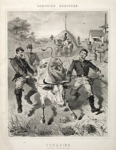 キャンペーンスケッチ：採餌、1863年。 作： Winslow Homer