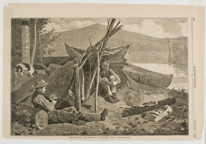 アディロンダック山脈でキャンプを楽しむ 作： Winslow Homer