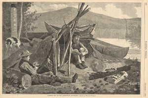 ハーパーのアディロンダック山脈でのキャンプ 作： Winslow Homer