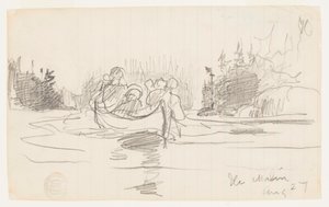 3 人の男性とのカヌー、イル マリン、ケベック 作： Winslow Homer