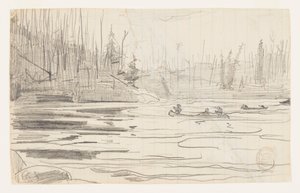 湖のカヌー 作： Winslow Homer