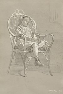 籐の椅子に座った子供、1874年 作： Winslow Homer
