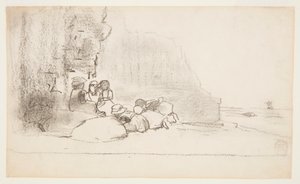 シーサイドで遊ぶ子供たち、カラーコーツ、イングランド 作： Winslow Homer