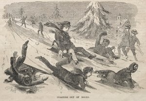 ドアの外での惰走、1857年。 作： Winslow Homer