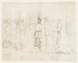 連隊を視察するドワイト大佐 作： Winslow Homer