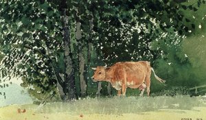 1878年の牧草地の牛 作： Winslow Homer