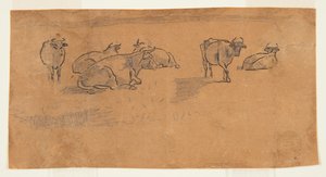 牧草地の牛 作： Winslow Homer
