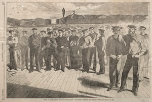 1861年6月、ボストンに出荷された1861年6月の米国スチームスループコロラドのクルー。 作： Winslow Homer