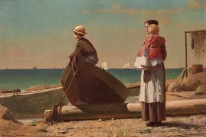 パパが来た！」、1873年。 作： Winslow Homer
