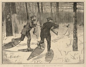 冬のアディロンダックでの鹿歩き（『毎週土曜日』1871年1月21日号より