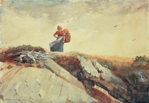 崖の下、1883年 作： Winslow Homer