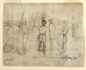 ドローイング
ドローイング、ウィリアム・ドワイト・ジュニア大佐。連隊を視察中（1862年