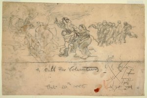 1886年10月20日、ボランティア募集の図面 作： ウィンスロー・ホーマー