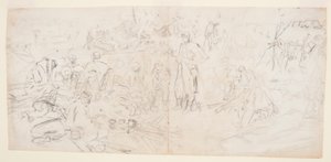 素描「陸軍の野営」1862年 作： ウィンスロー・ホーマー