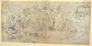 素描「陸軍の野営」1862年 作： ウィンスロー・ホーマー