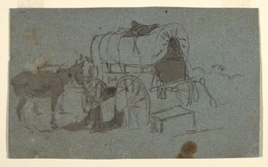 軍用馬車とラバの図面、1862年頃 作： ウィンスロー・ホーマー