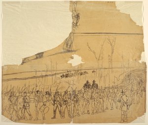 1862年、行進中の歩兵隊列の図面