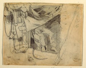 ドローイング、陸軍小屋の前、1862年