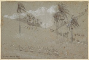 ドローイング、キューバの丘陵地帯、1885年