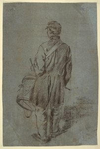 ドローイング、後ろから見たドラマー、おそらく1864年