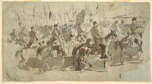 1862年4月2日、アレクサンドリアからオールド・ポイント・コンフォートへ向かうマクレラン将軍の騎兵第6連隊の図面。