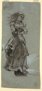 ドローイング、グラスを持つ少女、おそらく1869年