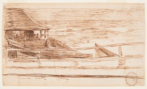 デッサン《浜辺のドリーと手すりの家》カラーコーツ、イギリス、1881年