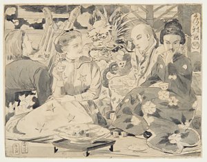 デッサン、国際茶会、1867年頃 作： ウィンスロー・ホーマー