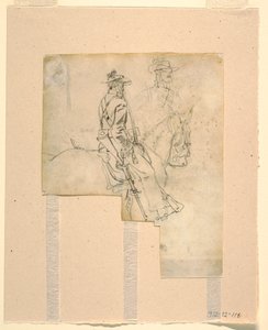 ドローイング、騎乗将校の横顔、1862年 作： ウィンスロー・ホーマー
