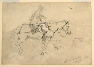 1868年8月24日、「ホワイト・マウンテン、ブライドル・パス」のための習作。 作： ウィンスロー・ホーマー