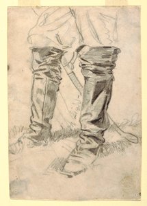 ドローイング、騎兵将校のブーツの研究、1862-64年