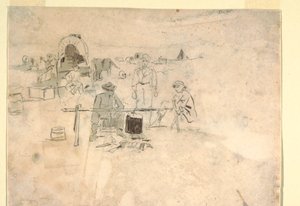 素描《ラッパ吹きの2つの習作》1862-64年