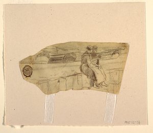 素描《壁に座る二人の女性》カラーコーツ、イギリス、1881-82年