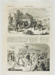ドライビング・ホーム・ザ・コーンと籾摺り後のダンス 作： Winslow Homer
