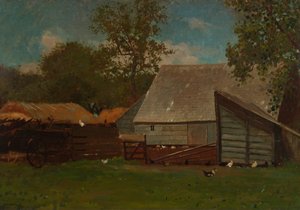 アヒルとニワトリのいる農園 1872-73年 作： Winslow Homer