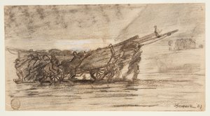 漁師がボートを浜に運ぶ、カラーコーツ、イングランド 作： Winslow Homer