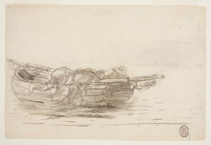 Gunwales、カラーコーツ、イングランドを登る漁師 作： Winslow Homer