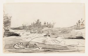 急流の漁師 作： Winslow Homer