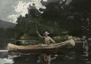 ノースウッズでの釣り、L。プランアンドカンパニー発行、1896年 作： Winslow Homer