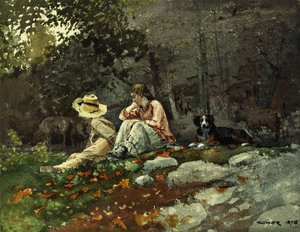 羊の群れ、ホートンファーム、1878年 作： Winslow Homer