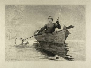 フライフィッシング、サラナク湖 作： Winslow Homer