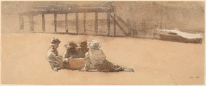 ビーチの 4 人の男の子 作： Winslow Homer