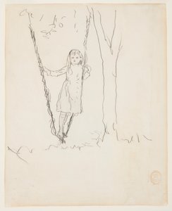 ブランコに立つ少女 作： Winslow Homer