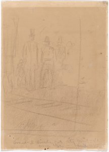 バージニア州シティポイントでのグラントとリンカーン［長方形］、1865年 作： Winslow Homer