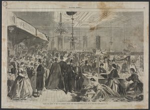 1861年12月、ニューヨークのシティアセンブリールームで与えられた素晴らしいフェア...、1861年。 作： Winslow Homer
