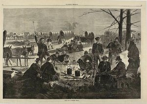 幌馬車列車の停車 作： Winslow Homer
